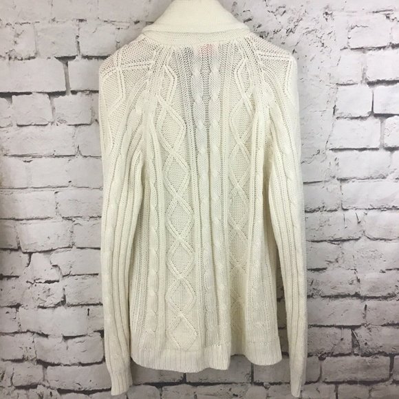 Vintage Indian Brand Sportswear Womens Sz L Sweater Cable Knit Cardigan W/Belt - Picture 5 of 5